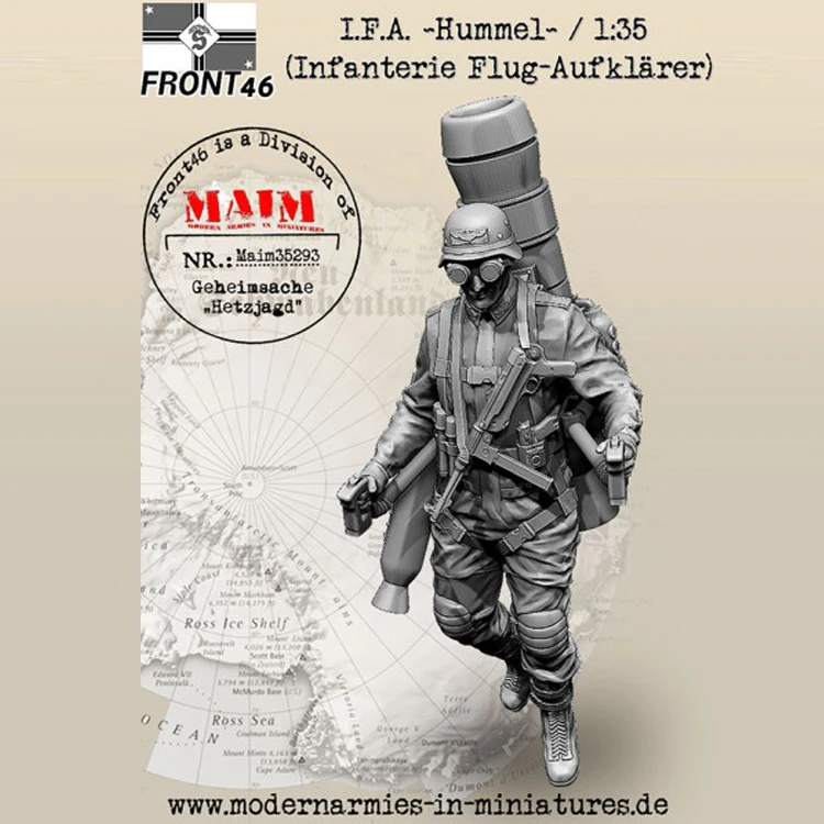 1/35 i.f. A. Hummel (Infanterie Flug Aufklarer) Schwabenland Army полимерная модель солдата GK разобранный и