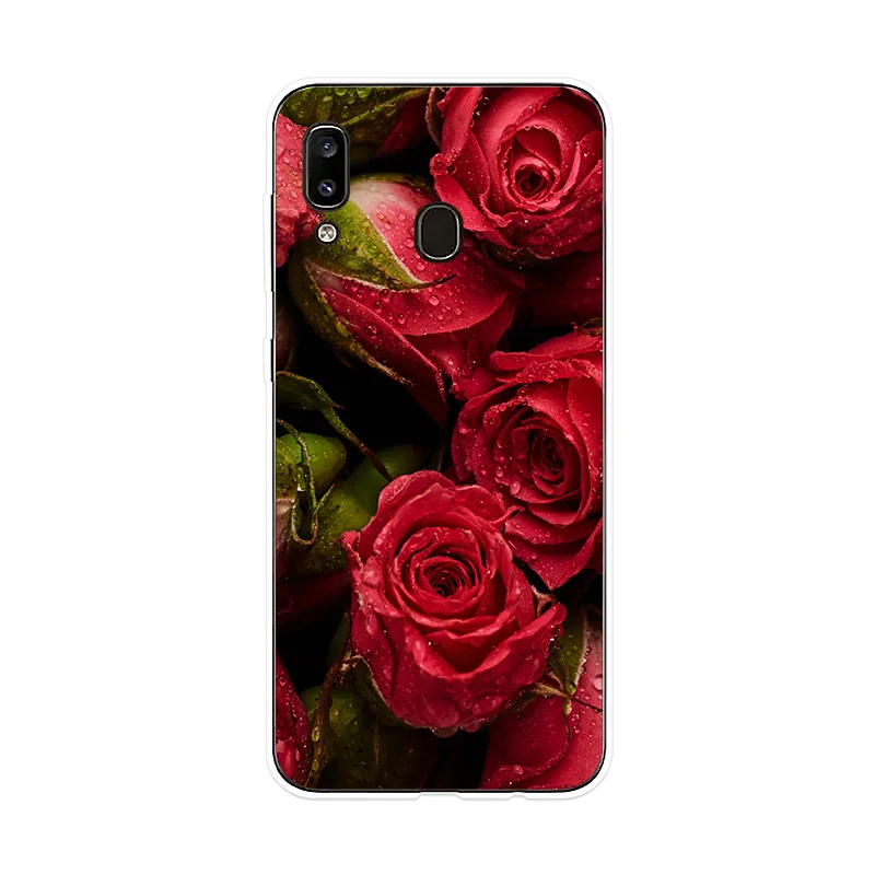 Силиконовый чехол с цветами для Sumsung Galaxy A10 A20 A20E A30 A40 A50 A60 A70 A80 телефона M10 M20 M30 |