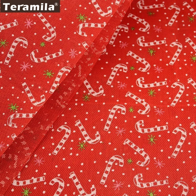 Teramila Linen Fabric 50cmx150cm/piece Red Christmasman's Crutch Design Applique Bags Carfts Gifts Decroations Home Textile|design textil|textiles