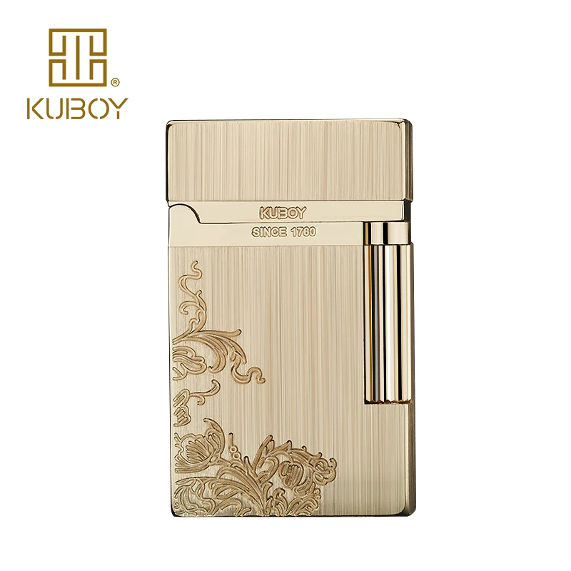 Высококачественная брендовая газовая зажигалка KUBOY белая матовая никелевая