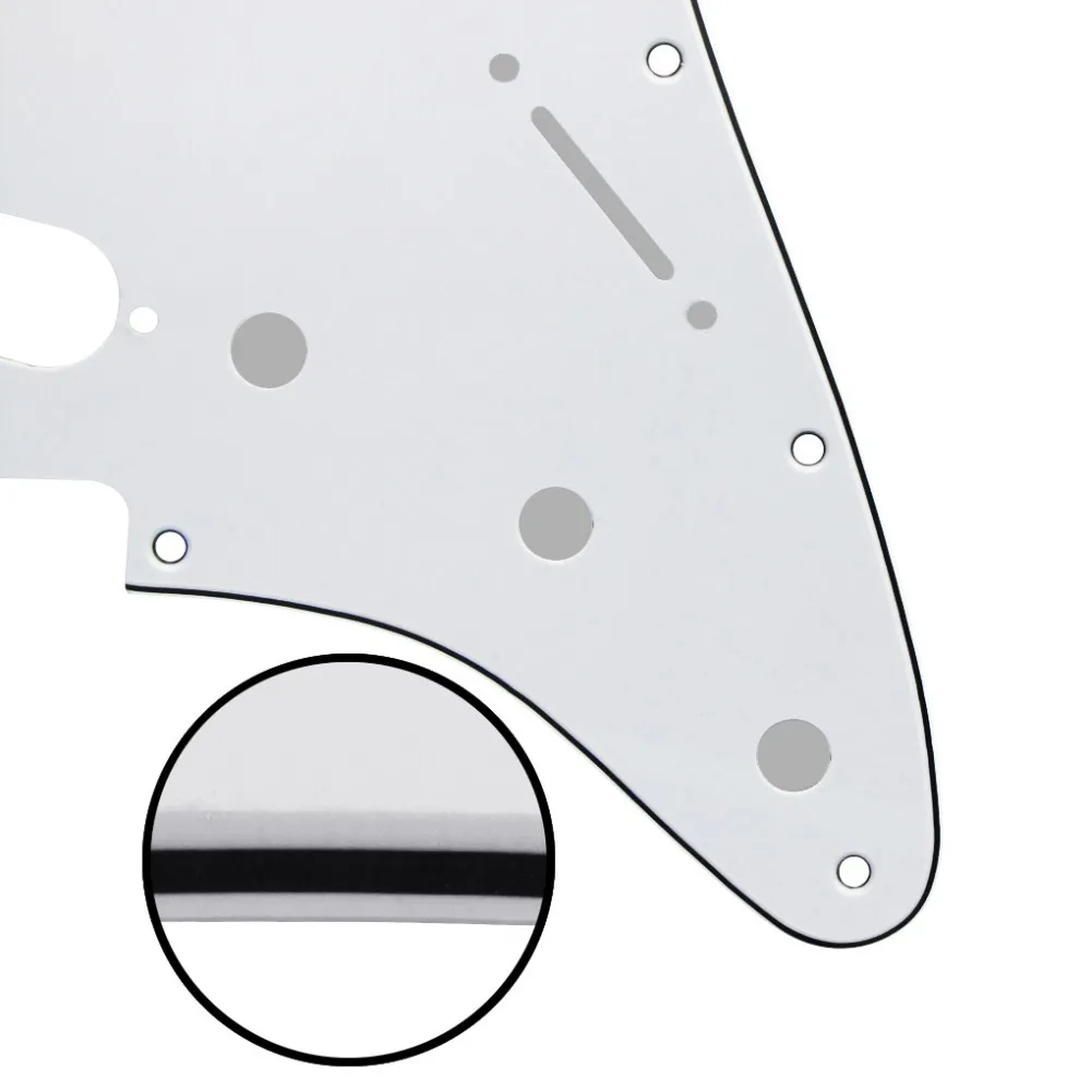 FLEOR 3Ply белая электрогитара Защита от царапин пластина с винтами для ST SSS 11 Hole