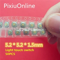 50pcs yt2006 5 25 21 5mm light touch switch smd waterproof onoff touch button micro switch keys button 4pin free shipping