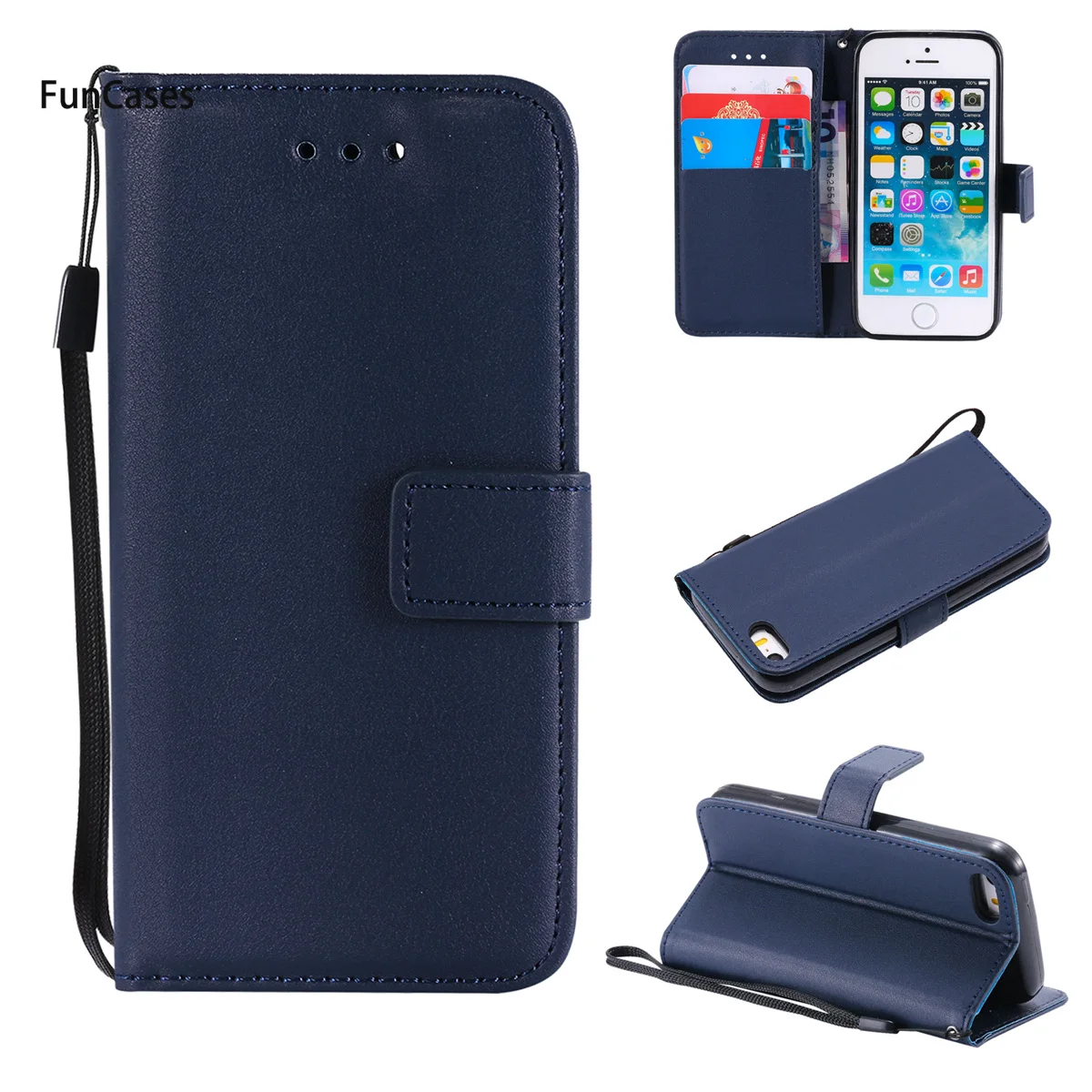 Новейший бумажник чехол для телефона СПС Funda iPhone 5 Держатели клипсы винтажный