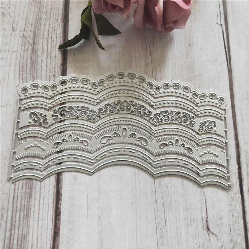 DIY lot Vintage Lace Scrapbooking Embrossing Curved Wavy Border Metal steel Cutting Dies Embossing Paper Card Making Cards | Дом и сад