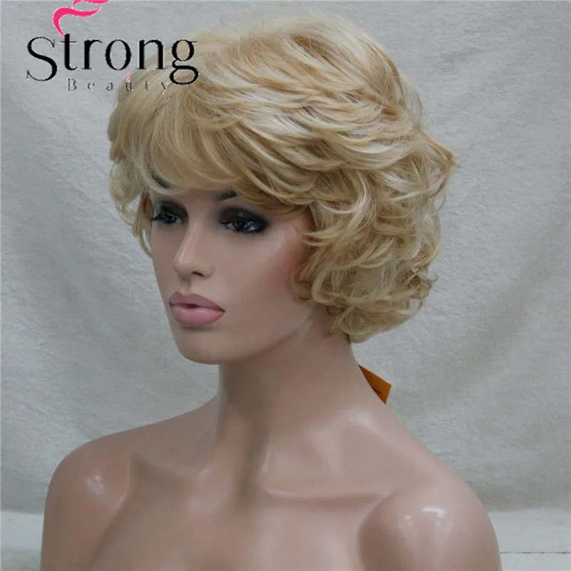 StrongBeauty короткий слоистый серебристо-серый Ombre полный синтетический парик женские парики выбор цвета