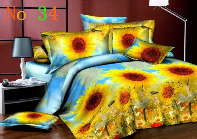 Top quality! 3D hot Bedding Set family cotton comforter coverlet set queen size 4 pcs | Дом и сад