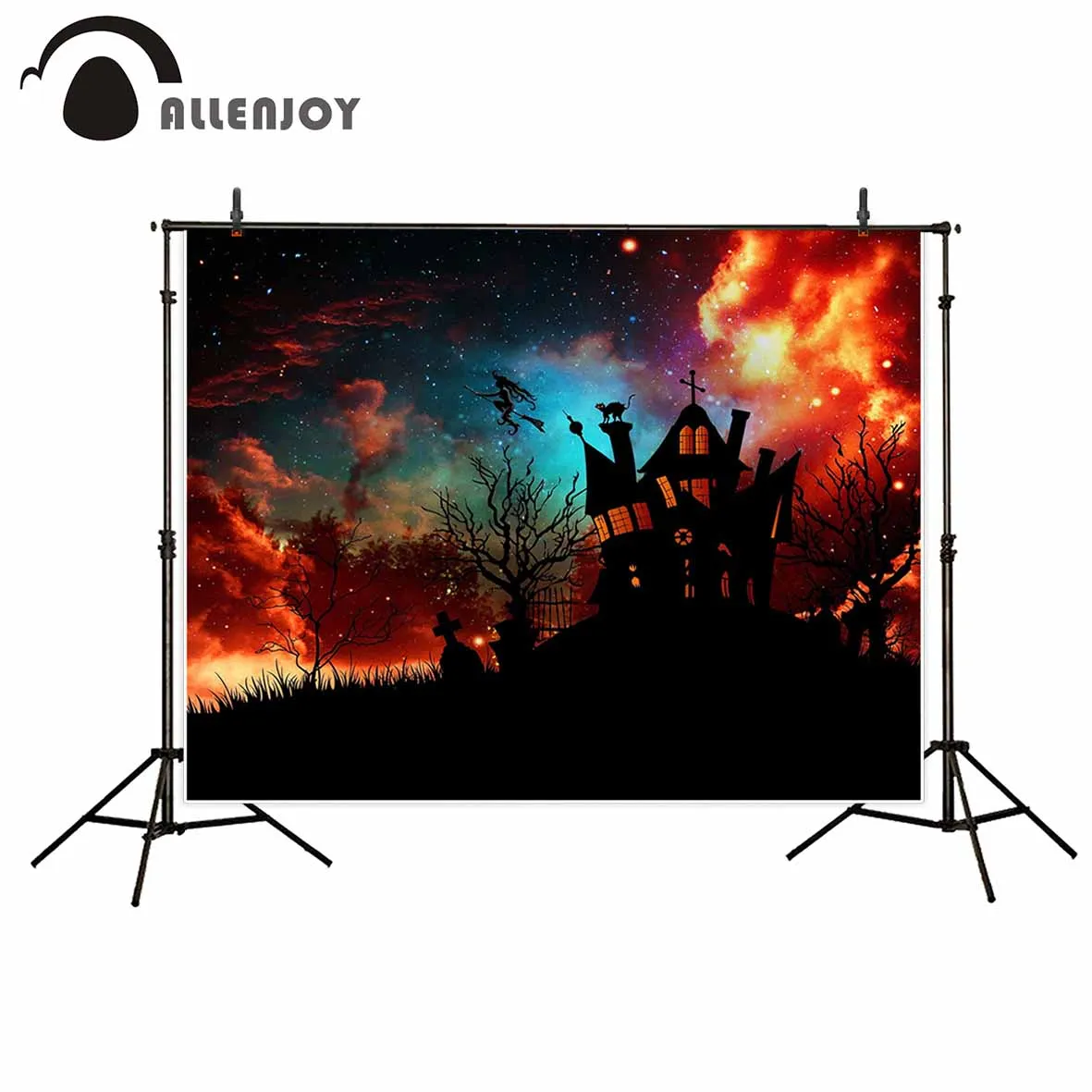 Allenjoy фотография Фон красное облако кладбище ведьма замок Профессиональный