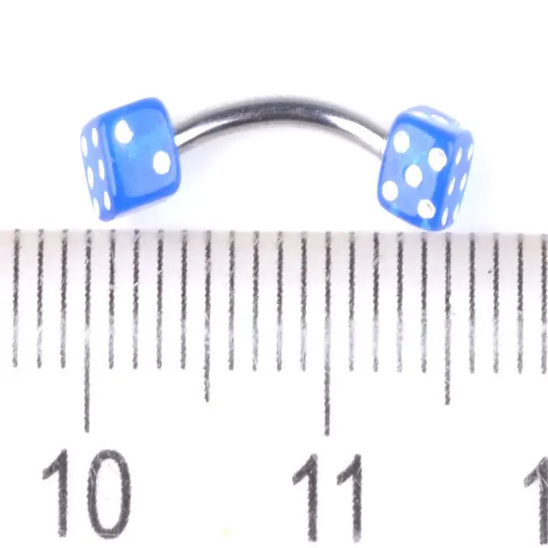 

200Pcs/lot Stainless Steel Acrylic Dice Piercings Eyebrow Ear Tragus Ring Body Jewelry Piercing Wholesale