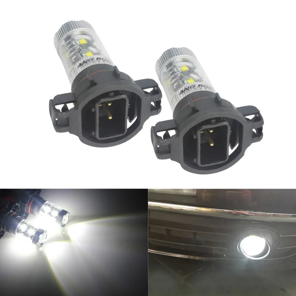 ANGRONG 2x PS19W H16 5202 9009 PS24W светодиодный 50 Вт светодиодные дневные DRL Sidelight лампа ксеноновая Белый