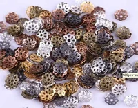 omh wholesale free ship 500pcs 6mm goldenblackcopperbronze color metal flower bead caps u pick
