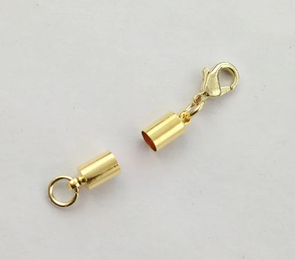 100 наборов искусственной кожи золотого цвета с застежкой для 3 мм #22545 | Украшения и