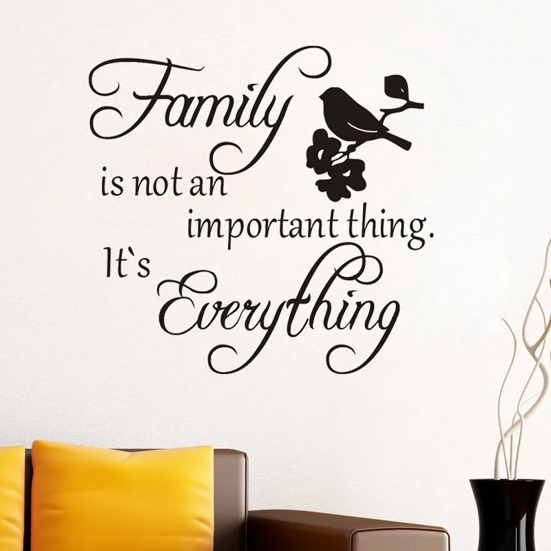 

ZOOYOO Family Is Not An Important Thing It'S Everything Home Decor Vintage Style Wall Decals Vinyl Bird In The Tree Wall Sticker