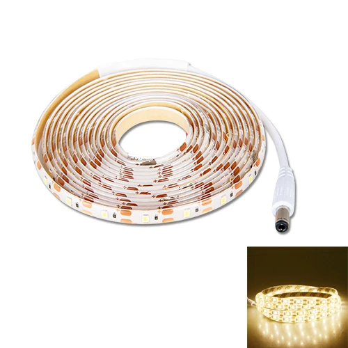 Warm White Strip Светодиодная лента с датчиком движения, 1 м, 2 м, 3 м, 4 м, 5 м, Светодиодная лента с сенсорным переключателем, DC 12 В, адаптер питания под шкаф, ночной Светильник - Испускаемый цвет: Warm White Strip