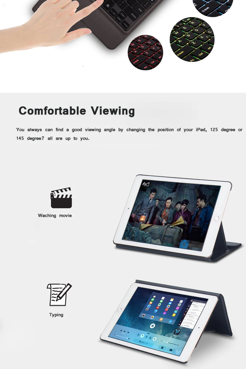 Ультратонкий чехол Keybaord для iPad Pro 10,5 дюймов /iPad Air 10,5, BT/беспроводная клавиатура с подсветкой/умный автоматический режим сна