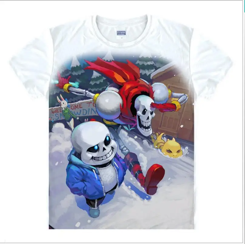7 Игра «Undertale» футболка с коротким рукавом Undertale sans and papyrus футболка для подростков череп brother аниме одежда подарок Топ футболки - Цвет: 7