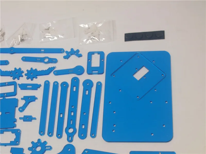 DIY meArm Mini Industrial Robotic Arm Deluxe Kit лазерная резка синий цвет акриловая пластина рамка + 9 g