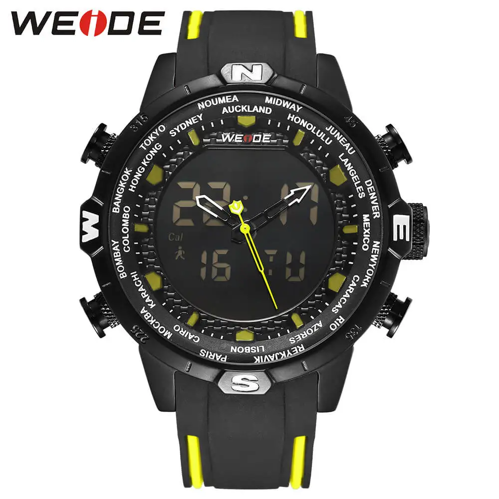 WEIDE оригинальные силиконовые ЖК-цифровые мужские часы спортивные роскошные