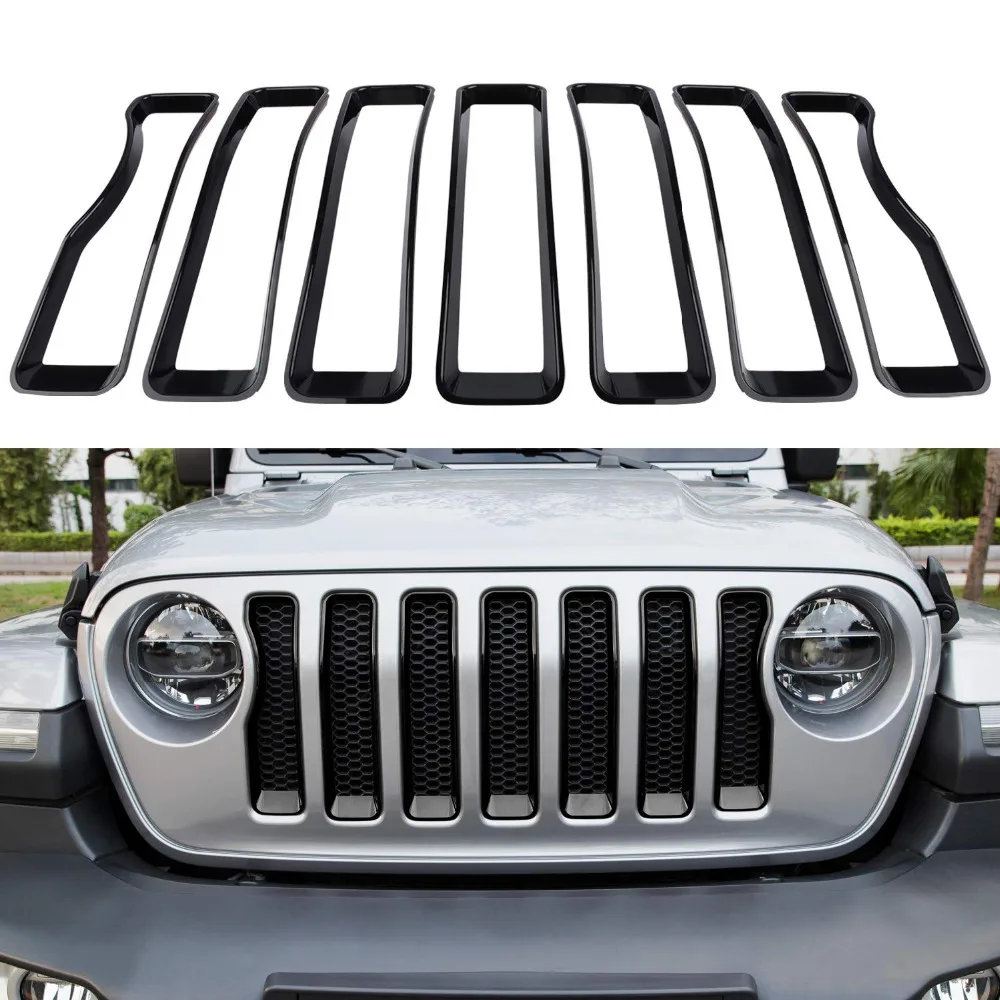 Chuang Qian 17Pcs Front Grille Trim Cover Head Turn Light Door Hinge for 2018 2019 Jeep Wrangler JL JLU Sport/Sports | Автомобили и