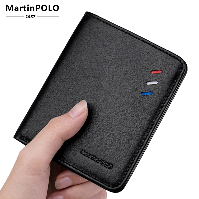 MartinPOLO мужские кошельки из натуральной кожи клатч черный мужской кошелек