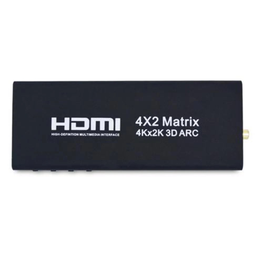 4K x 2K 3D ARC 1080P HDMI матрица 4x2 4 в 2 Выход HDMI переключатель сплиттер адаптер SPDIF коаксиальный R/L выход для компьютера DVD tv