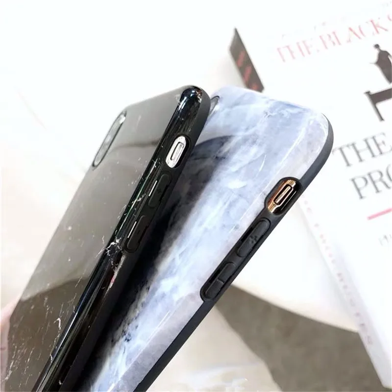 Роскошный Глянцевый мраморный чехол для телефона iPhone X XS Max XR мягкий ТПУ 7 8 6 6s Plus