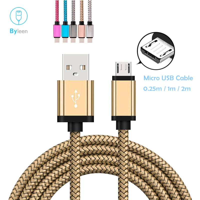 Gold 3 фута 6FT Micro USB кабель для синхронизации и быстрой зарядки для Xiaomi Redmi Note 5 4X4 Pro 5A 4A 3S Plus 3X 2A, Y1 Moto X/E4/E4 Plus/E5 Plus - Цвет: Gold