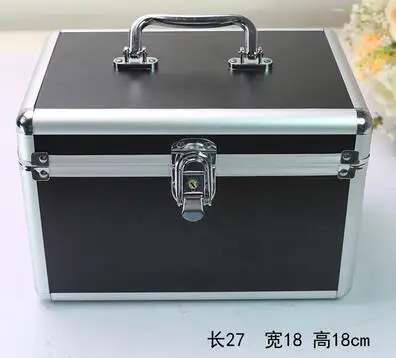 27cm Косметичка из алюминиевого сплава, органайзер для косметики, косметичка, органайзер, дорожная сумка, портативная Подарочная коробка, макияж, профессиональная косметика - Цвет: 27cm
