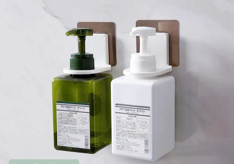 

1PC Shampoo Rack Suction Wall Hook Bathroom Shower Gel Hook Kitchen Liquid Soap Holder Rack Multi-function Bottle Hanger OK 0923