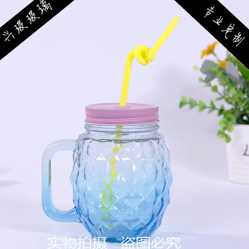 480 мл соковыжималка для напитков креативная чашка ананаса с соломинкой Мейсон