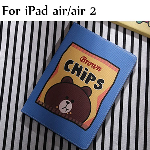 04 ipad air air2 Smart Wake Leather Case For new iPad /, air/air2, 2/3/4, iPad pro 9.7" Lovely Cute Bear Cartoon Kids Tablet Cover+Gifts - Цвет: 04 ipad air air2