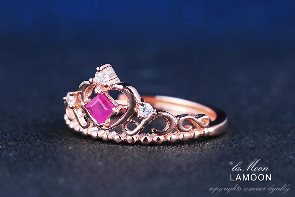 Ламон серебро 925 ювелирные изделия Принцесса огранка 0.2ct настоящий Рубин натуральный драгоценный камень роскошные S925 обручальное кольцо LMRI013