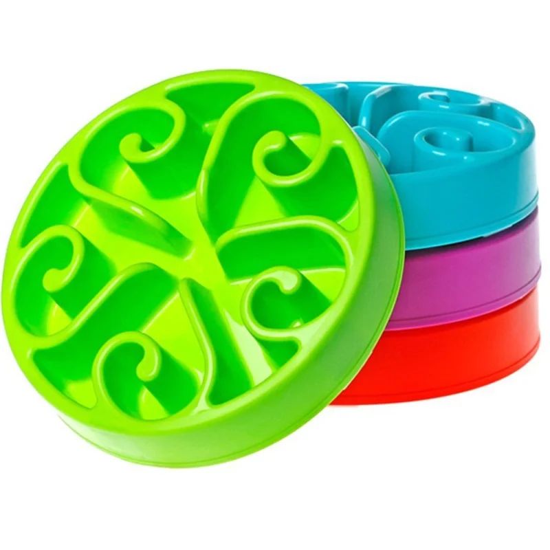 for Kitty Dog Puppy Cats Funny Slow Feeder Bowl Interactive Bloat Stop - Green | Дом и сад