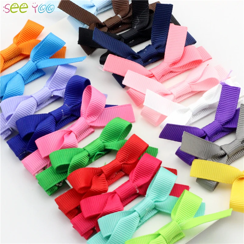 Новинка зажим для волос с бантом 2 дюйма 10 шт. головные уборы девочек маленькие