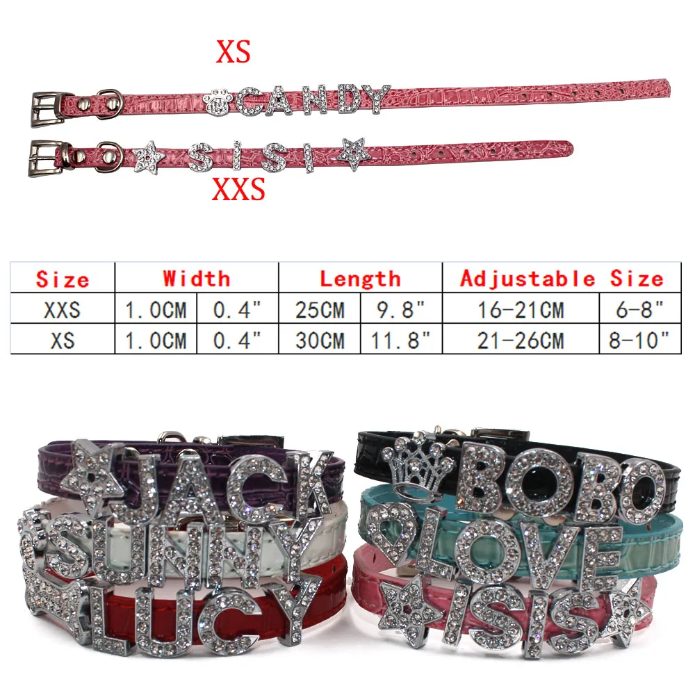 10 мм шикарный персонализированный ошейник для питомцев щенков со стразами под