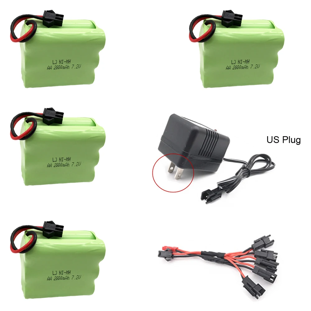 Аккумуляторная батарея 7 2 v 2800 mAh Ni MH AA с зарядным устройством набор кабелей 5 в 1