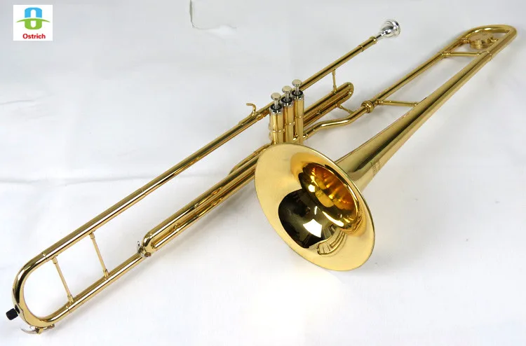 

State key slide trombone Bass Trombone Small Shank Bb/ Gold Brass Bell China New