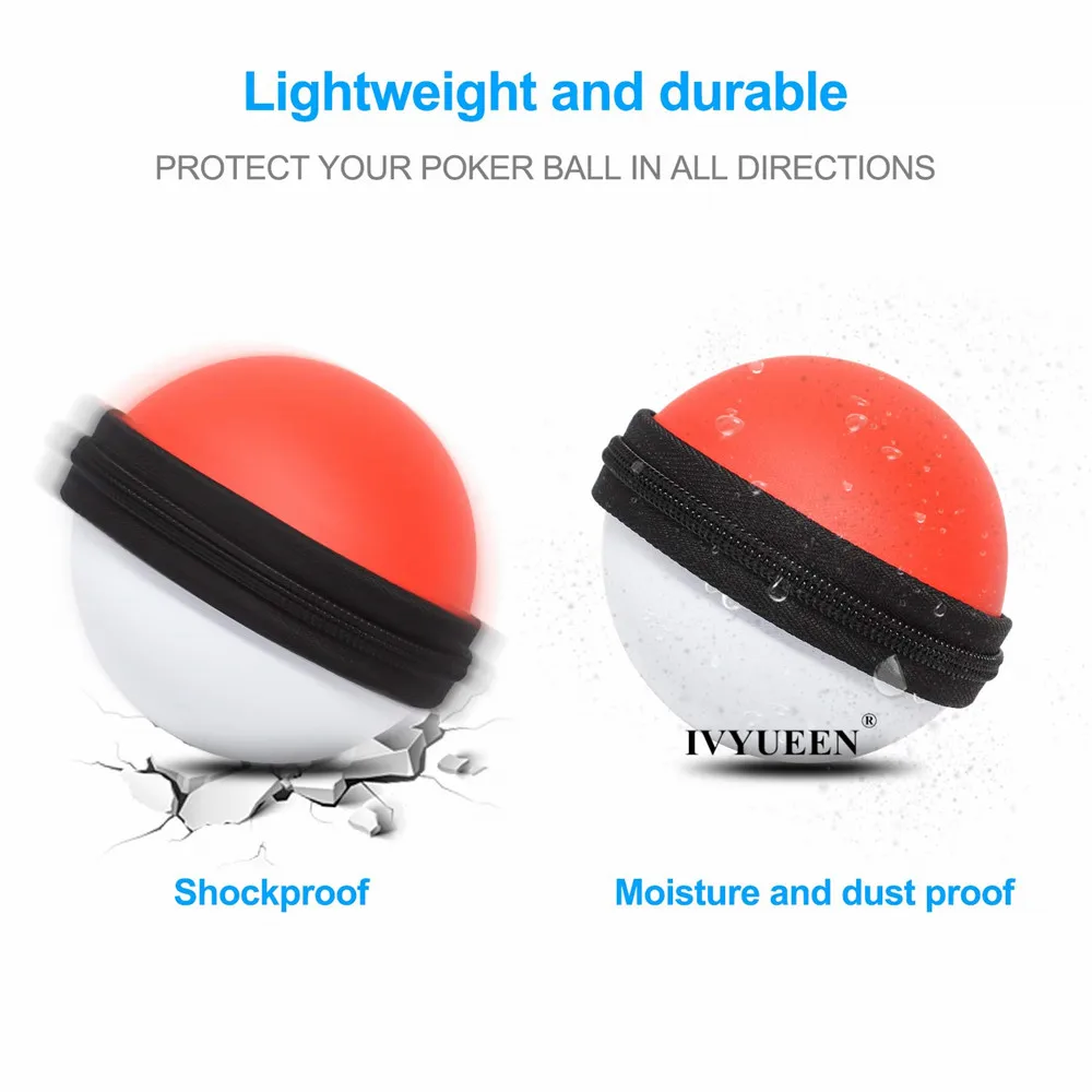 IVYUEEN 2 в 1 Poke Ball Plus чехол для Nintend переключатель Pokeball контроллер красный/черный сумка для переноски и кристально чистый протектор оболочки