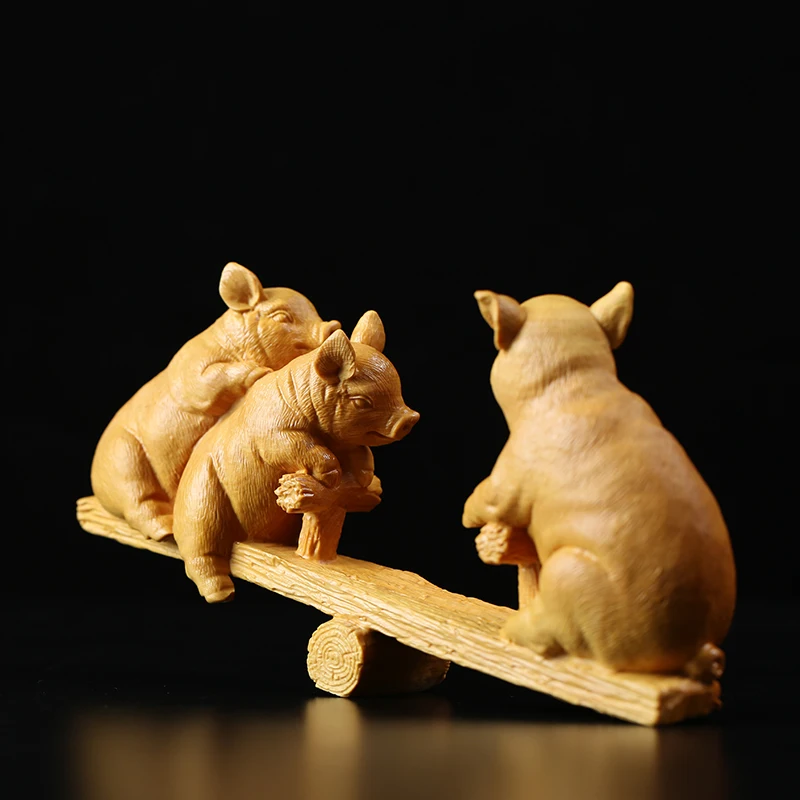 Лучшие продажи новинка 2019 дерево Китай Ev Dekorasyon Aksesuarlar Pig скульптура современное