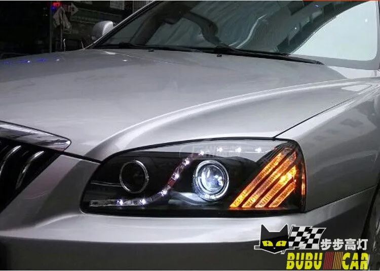 Автомобильный Стильный чехол на голову для hyundai Elantra 2004-2010 фары светодиодный фары DRL Объектив Двойной Луч Биксеноновые HID аксессуары