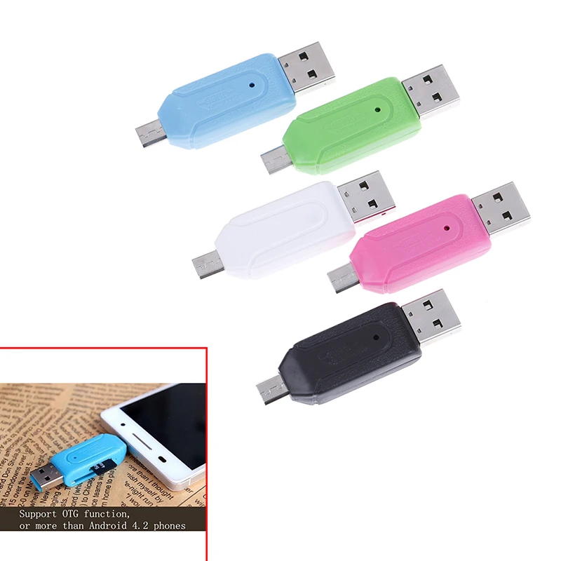 2 в 1 USB OTG кардридер Универсальный Micro TF/SD удлинитель для телефона переходник