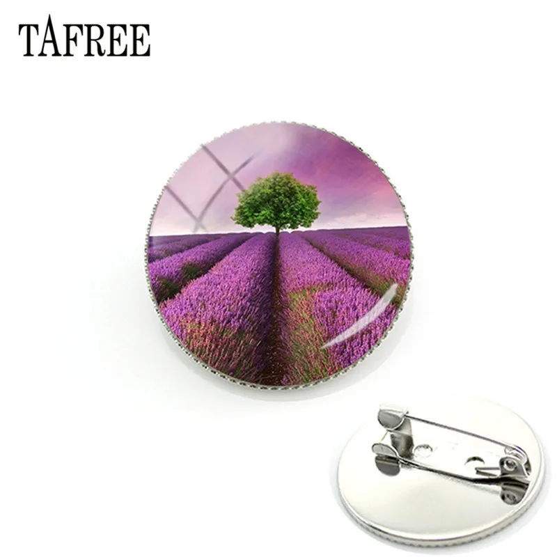 TAFREE Новое поступление фиолетовые Лавандовые броши значки стеклянное искусство