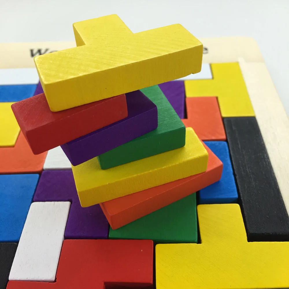Детские деревянные пазлы кубики для Тетрис мальчиков и девочек|wooden educational games|wooden