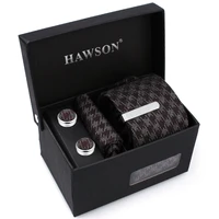 hawson patchwork mens ties set with pocket square necktie bar clips button cover cuff links in tie box