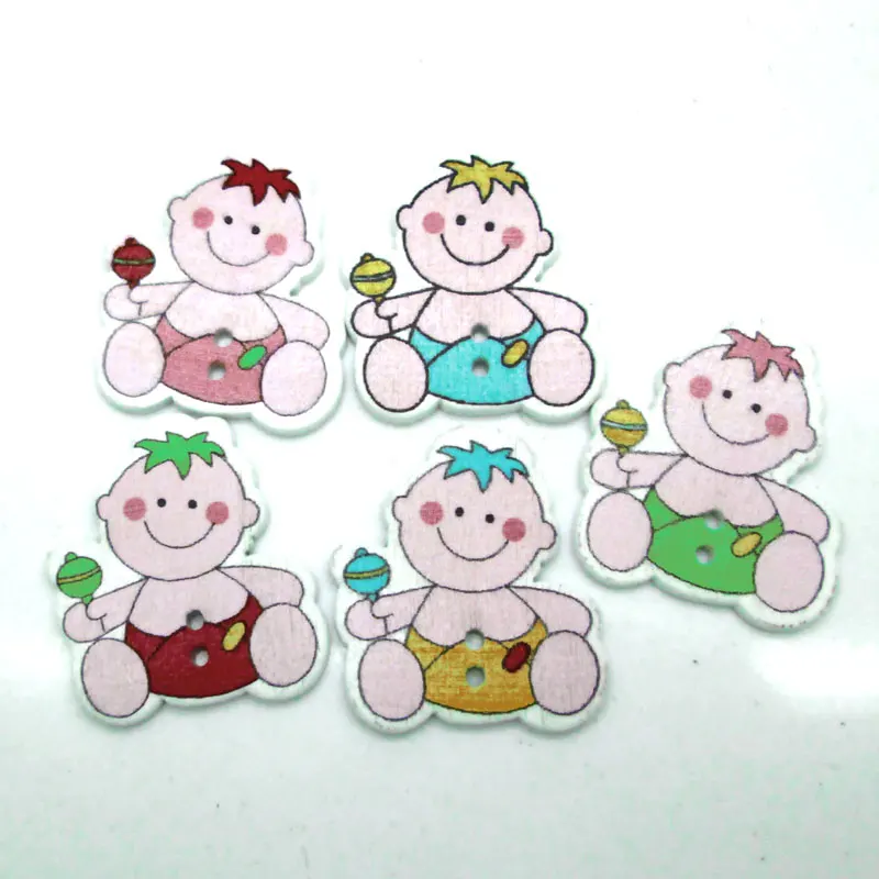 Baby 1 29X25mm 50 шт. Смешанные Детские товары деревянные пуговицы для одежды рукоделие Скрапбукинг деревянные ботоны декоративные поделки Diy аксессуары - Цвет: Baby 1 29X25mm