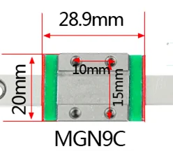 MGN9C 9 мм линейная направляющая Mgn9 L = 100 мм 150 мм 200 мм 250 мм 300 мм 350 мм 400 мм 450 мм 500 мм 550 мм 600 мм с 1 шт. Mgn9c или Mgn9h длиной - Цвет: MGN9C