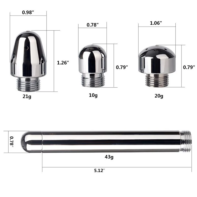 Анальный Вагинальный флюшер 3 насадки пробка из алюминиевого сплава для ануса