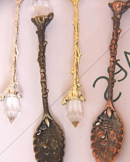 Креативная винтажная резная металлическая ложка для кофе и чая|metal spoon|metal carvingmetal