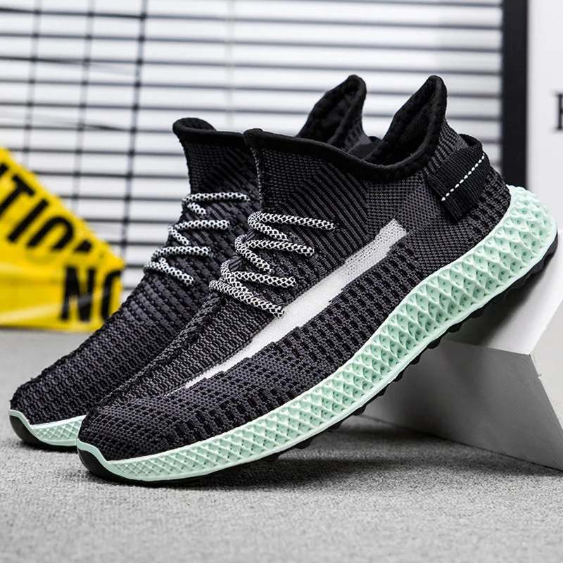 Men's Sneakers Summer Hollow Mesh Bottom Surface Trend Flying Woven Breathable Running Shoes Tide Wild Casual Kanye West |