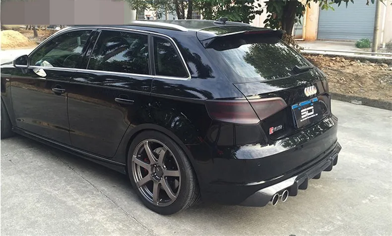 Для Audi A3 S3 RS3 Sportback. углеродного волокна задний спойлер автомобиля бампер диффузор авто аксессуары