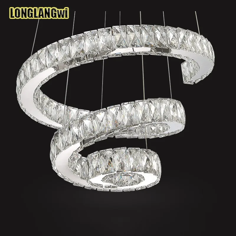 値段 新しいデザイン高品質スパイラルledシャンデリアクリスタルランプモダンな照明ustreダイニングルーム器具バーライトシャンデリア
